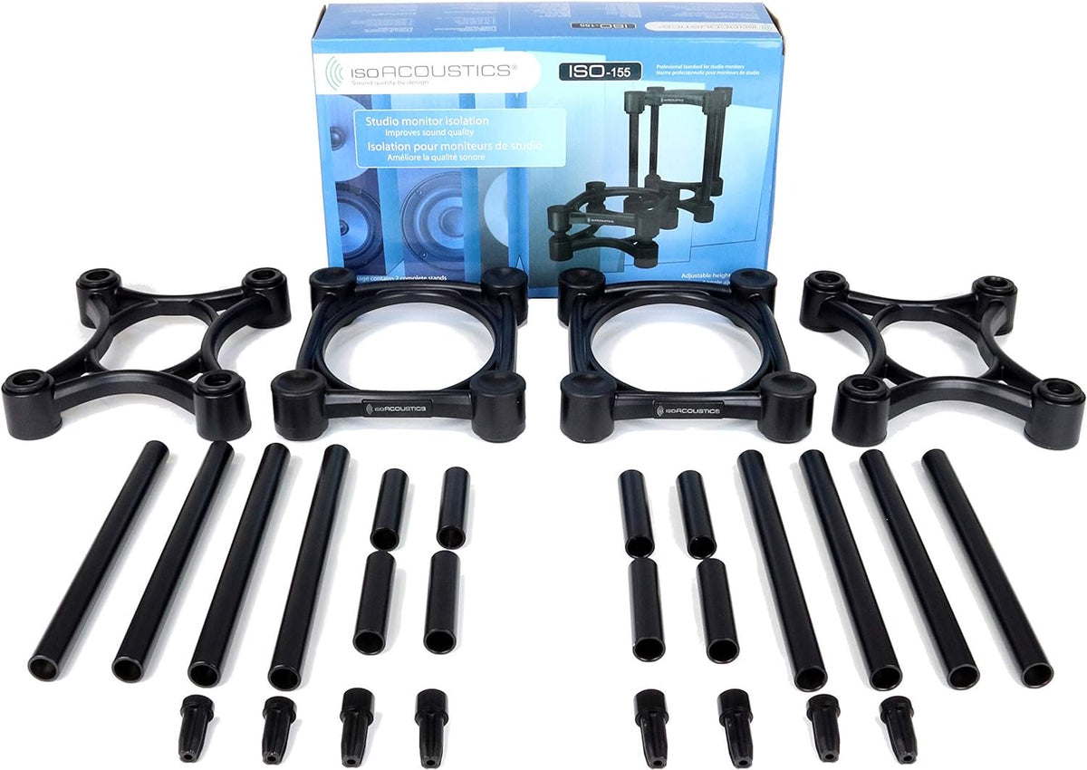 IsoAcoustics ISO-Stand Series Speaker Isolation Stands – Height & Tilt Adjustable, Pair