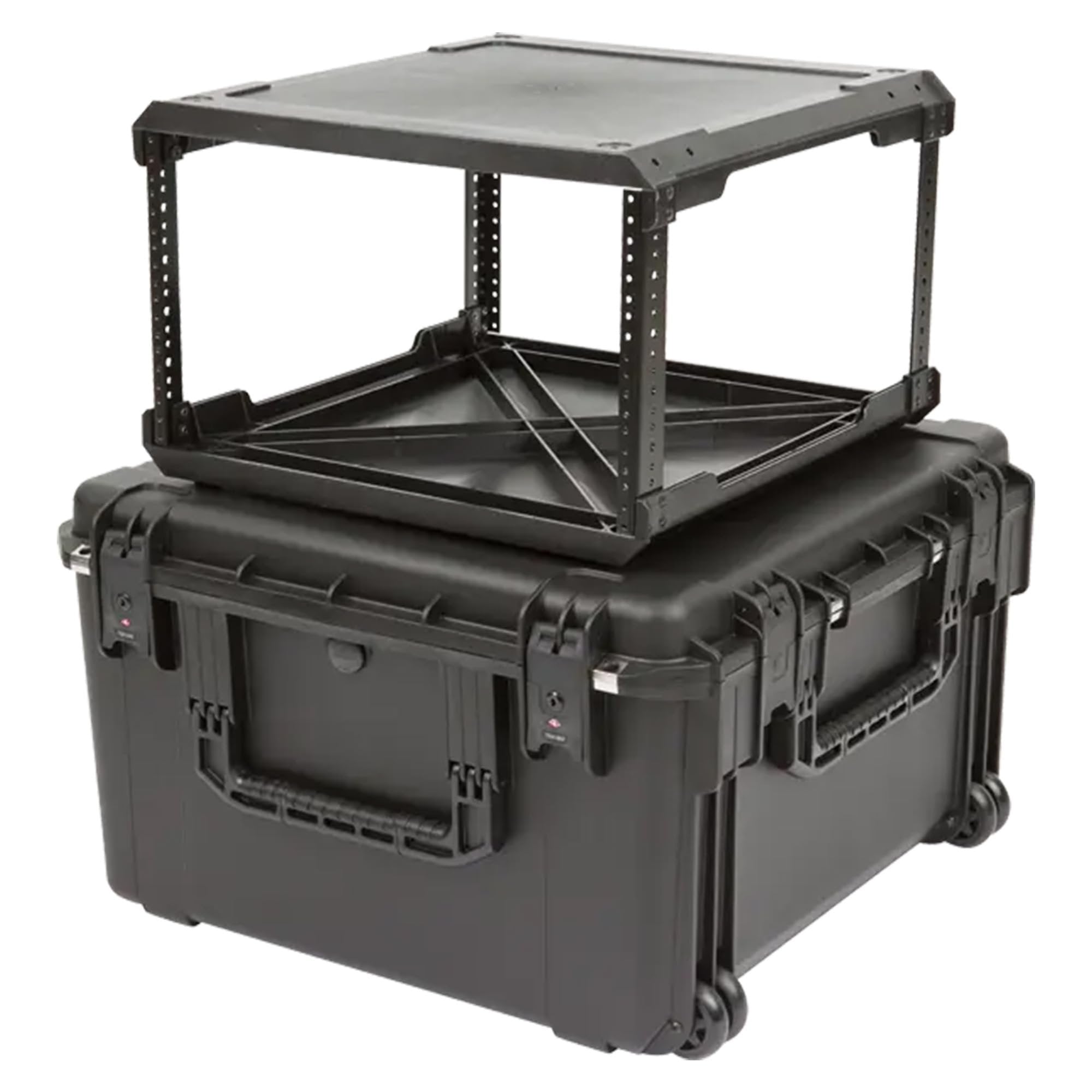 SKB iSeries 6U Fly Rack, Waterproof Polypropylene Hard Case with Durable Latches for Travel and Storage, Ideal for Musicians, 20 Inch, Black