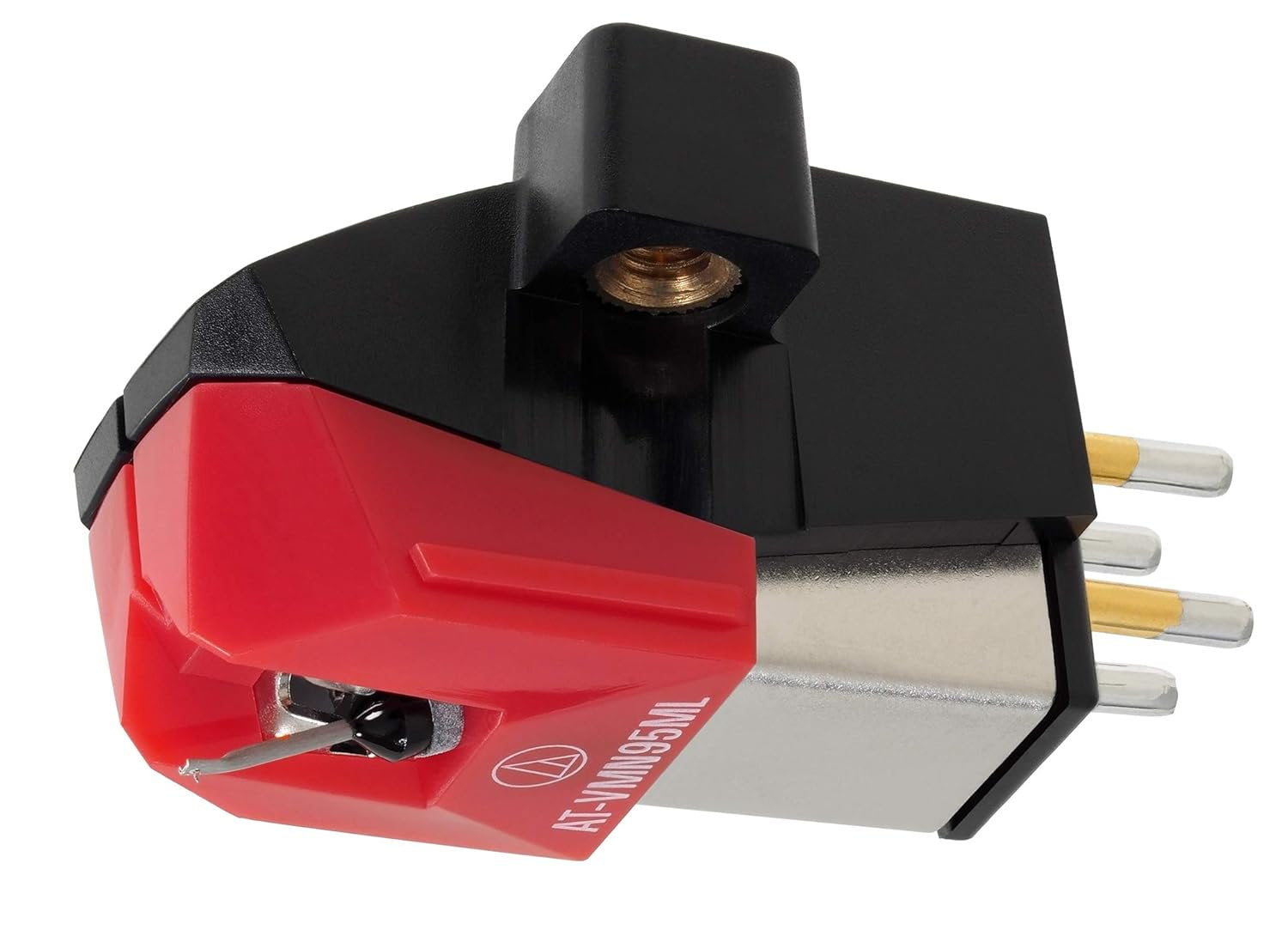 Audio-Technica AT-VM95ML Dual Moving Magnet Turntable Cartridge with Micro-Linear Stylus and Aluminum Cantilever Red
