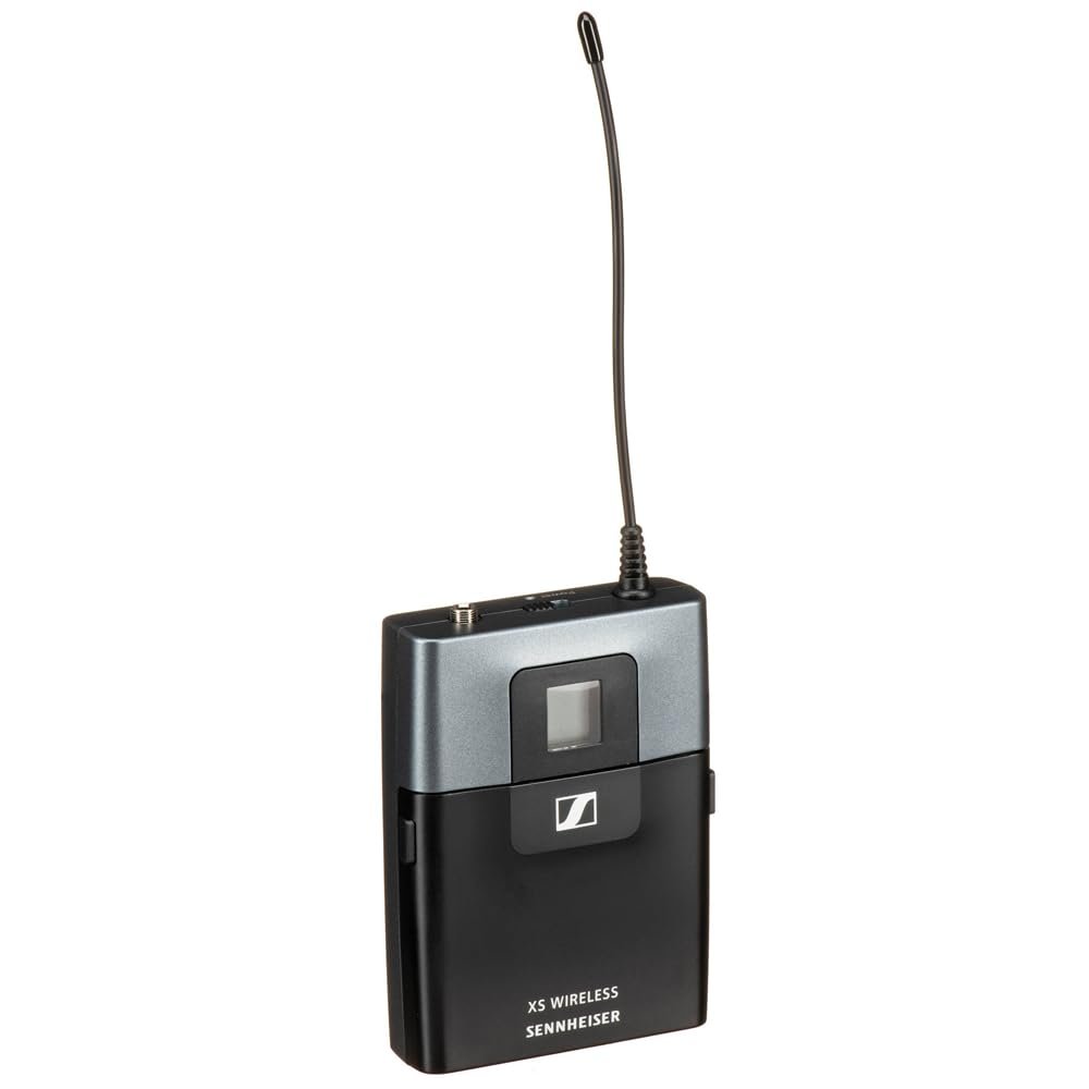 Sennheiser SK XSW Wireless Bodypack Transmitter – A Range Bundle with 4X Blucoil AA Batteries & Polishing Cloth – Rugged Design, Secure Transmission, and Extended Battery Life, (SK-XSW-A),Black