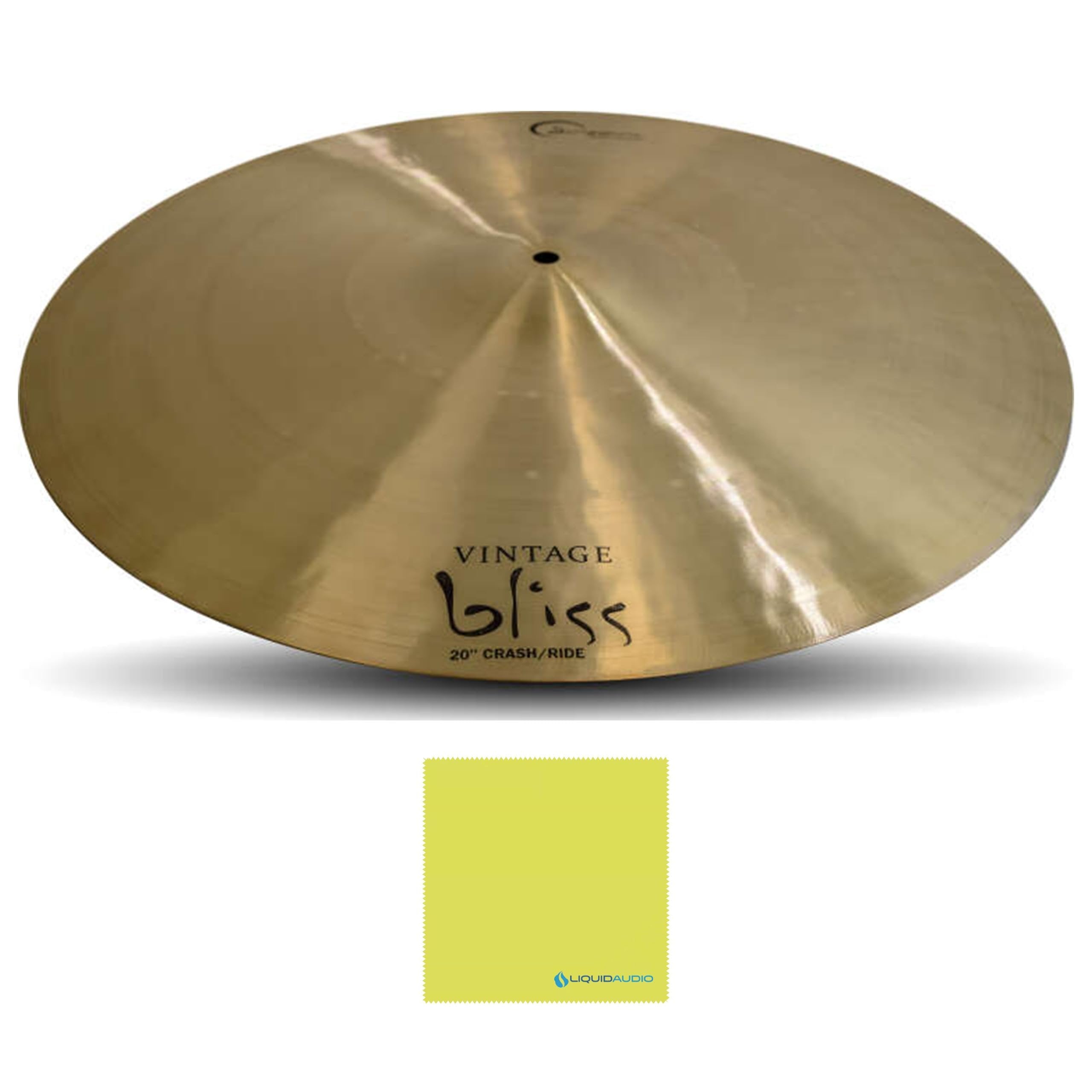 Dream 20 Inch Crash/Ride Cymbal Bundle with Instrument Polishing Cloth - VBCRRI20 Vintage Bliss Series, Dream Cymbals for Practice, Performance, and Recording