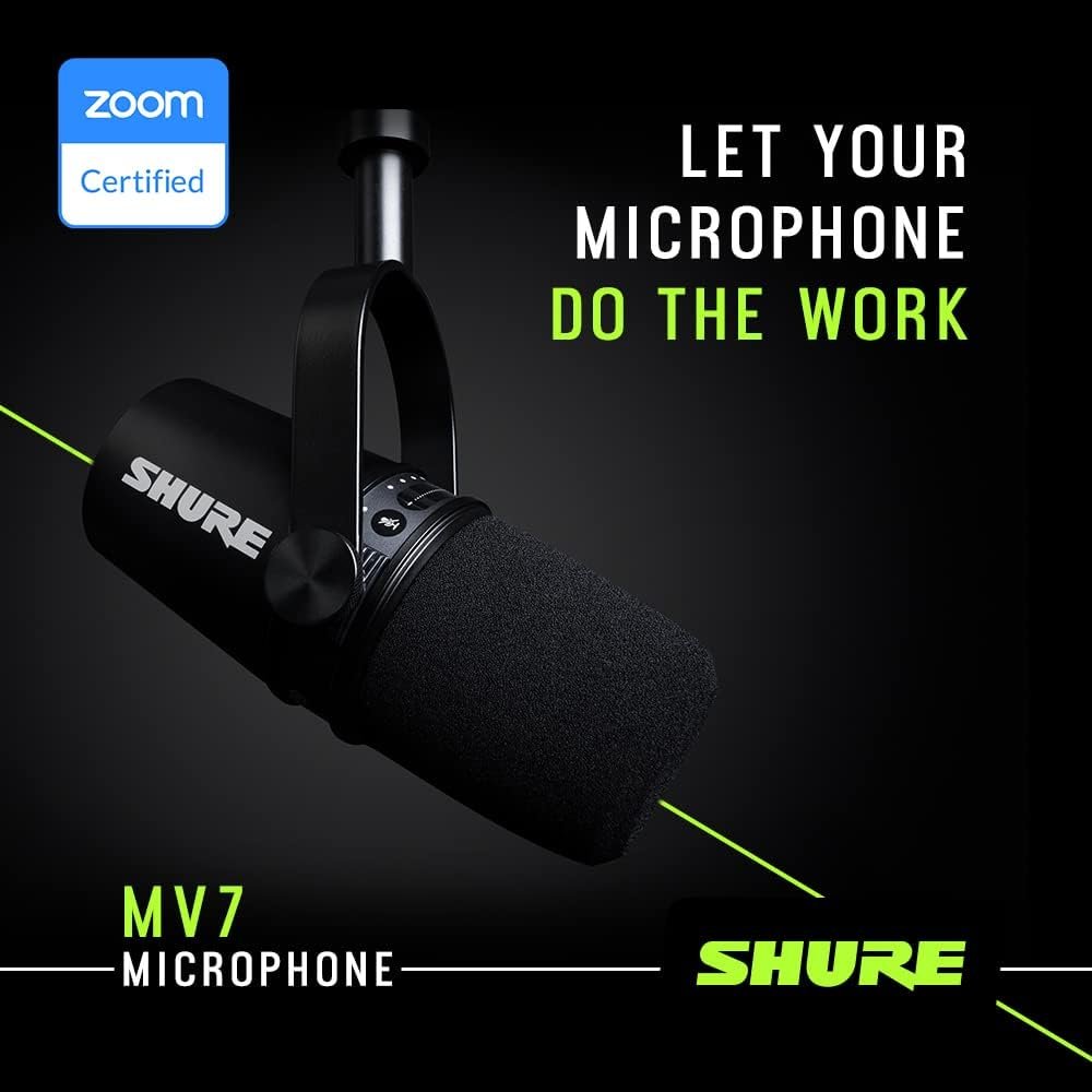 Shure MV7 USB Podcast Microphone - Silver