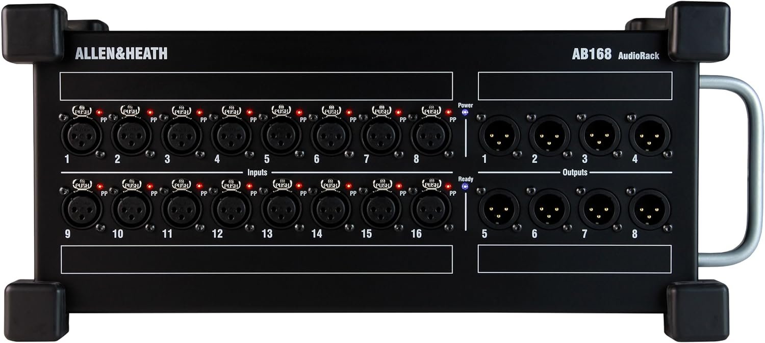 Allen & Heath AB168 Remote Audio Rack/Portable Stage Box for GLD and Qu Series, 16 XLR Input, 8 XLR Output (AH-AB-168)