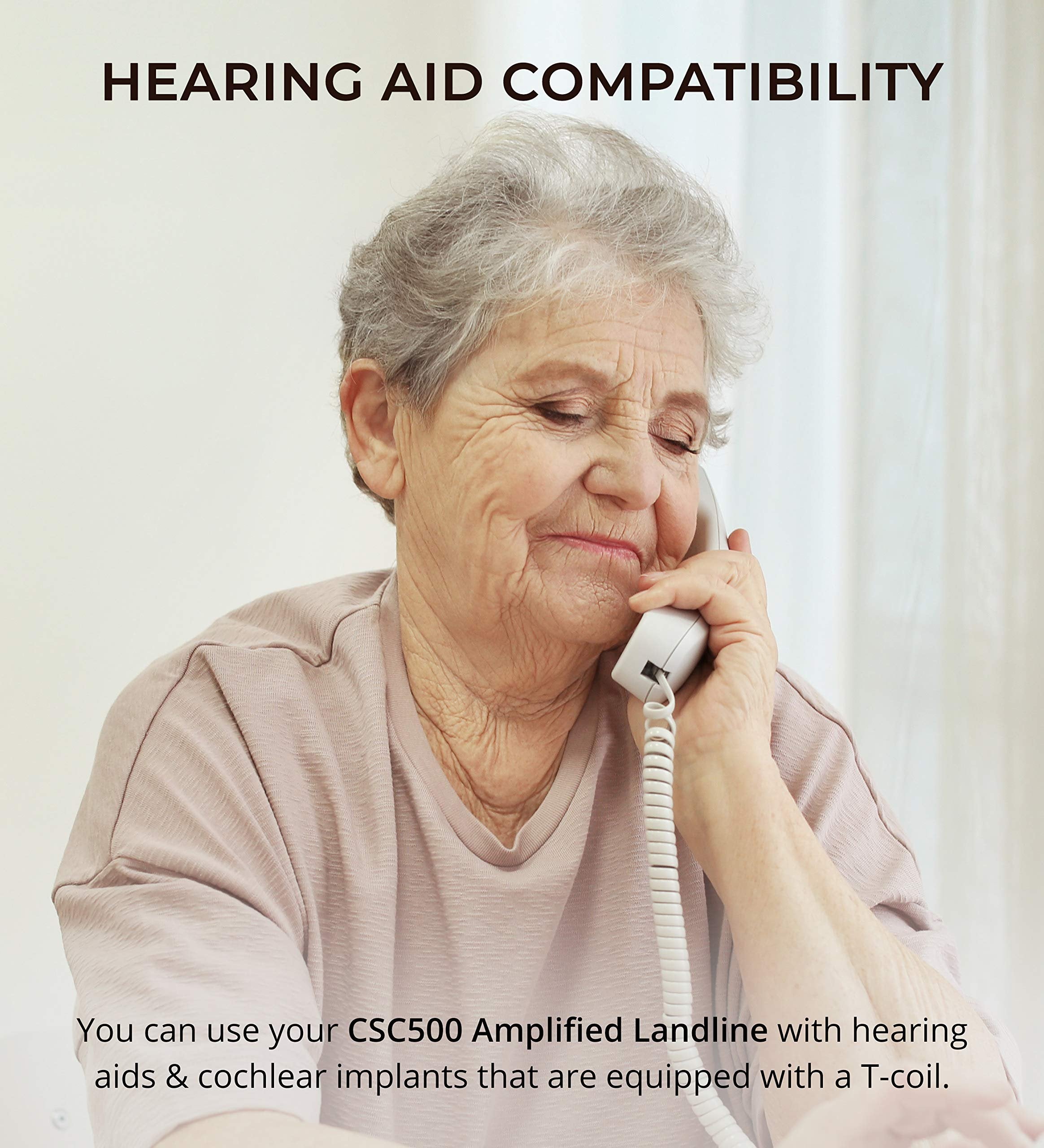 Clear Sounds CSC500 Amplified Landline Phone with Speakerphone and Photo Frame Buttons - Up to 30dB Amplification, T-Coil Hearing Aid Compatible