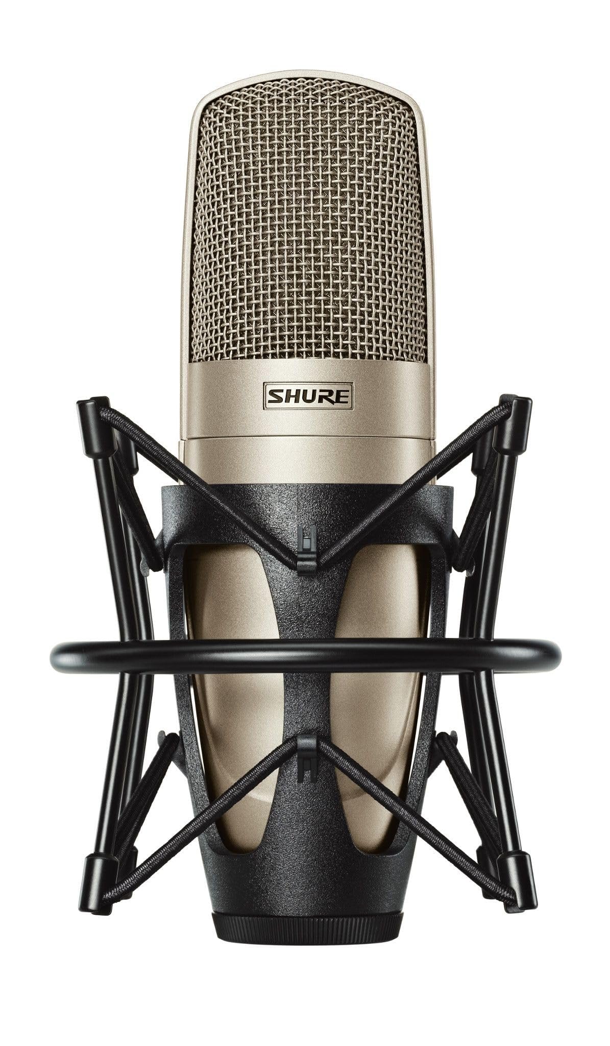 Shure KSM32 Cardioid Condenser Microphone - Embossed Single-Diaphragm Side-Address Mic with Extended Frequency Response for Highly Critical Studio Recording and Live Sound Productions - Champagne