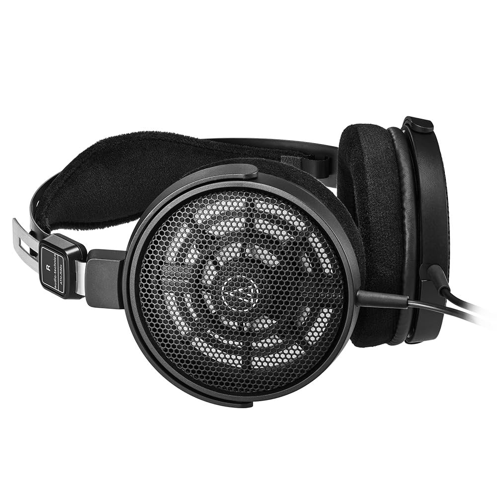 Audio Technica ATH-R30x Over-Ear Open-Back Reference Headphones Bundle with 25ft Pig Hog Headphone Extension Cable (1/4") & Polishing Cloth – Studio Monitoring, Mixing & Critical Listening