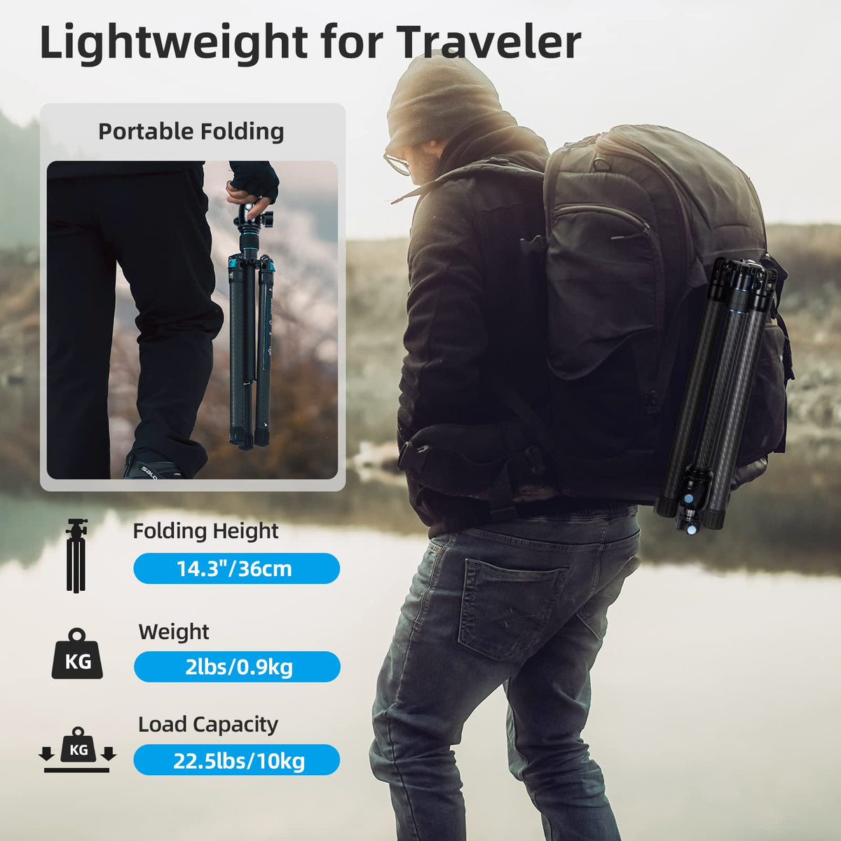 SIRUI AT-125 Carbon Fiber Travel Tripod with Ball Head