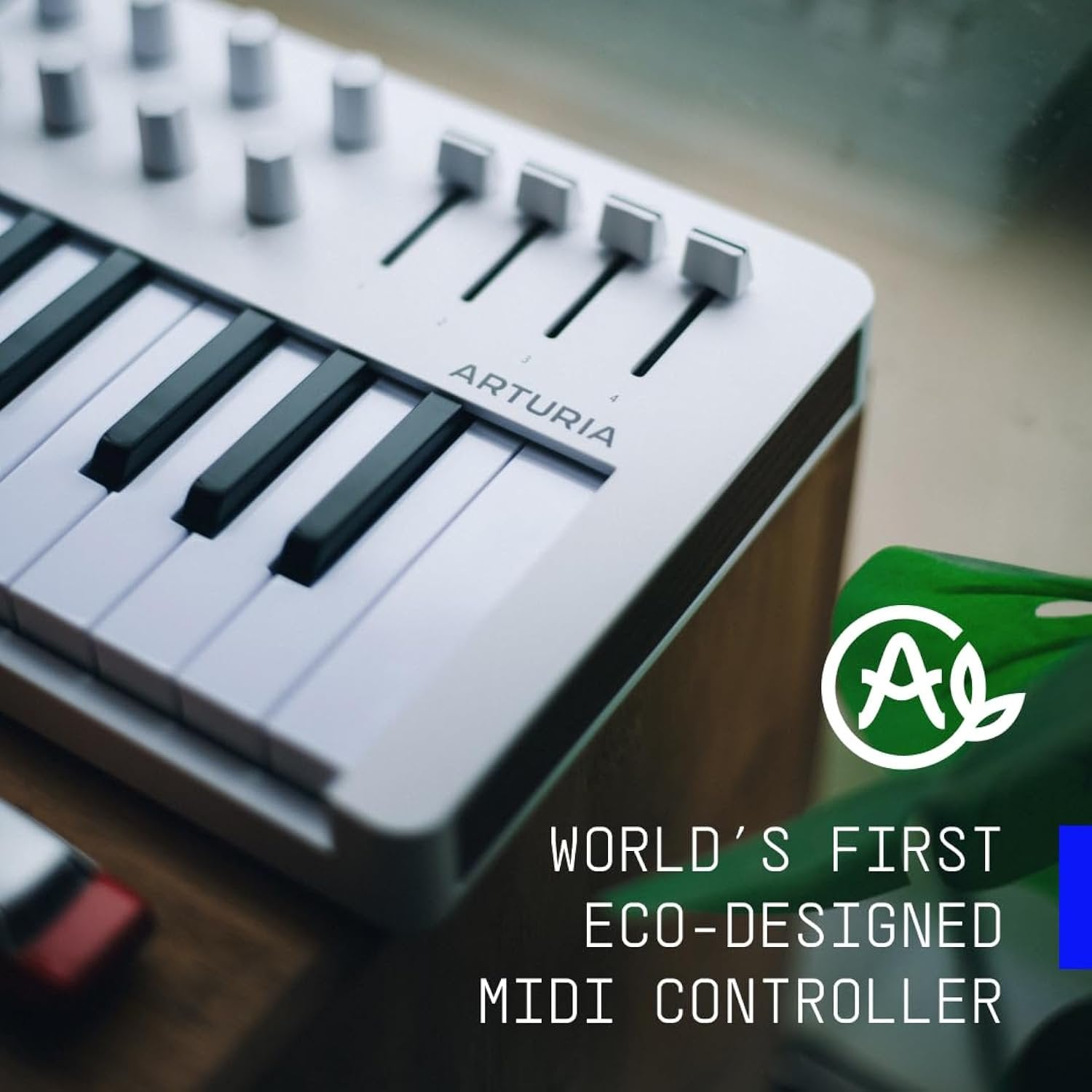 Arturia MiniLab 37 MIDI Keyboard Controller – 37 Slim Keys, 8 Pads, DAW Integration, Arpeggiator, Chord Mode, Portable Design, Music Production Software Included, White