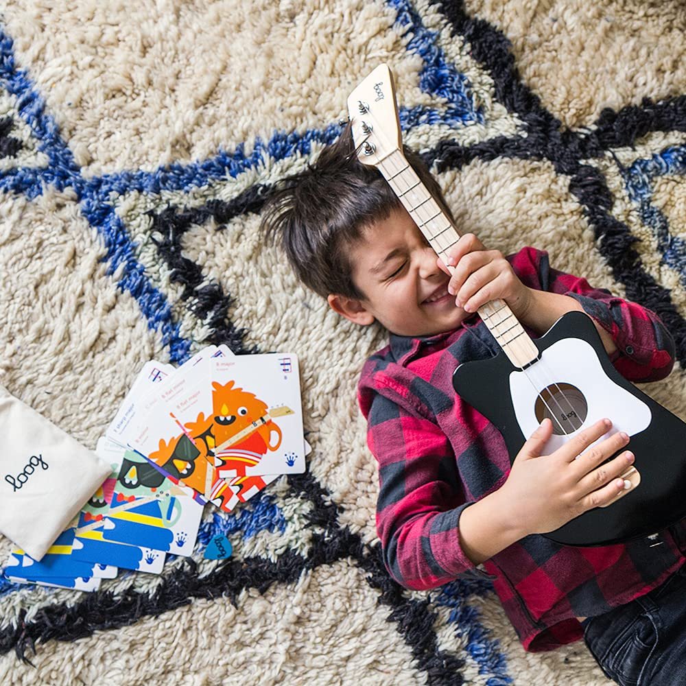 Loog Mini Acoustic kids Guitar for Beginners 3-strings Ages 3+ Learning app and lessons included