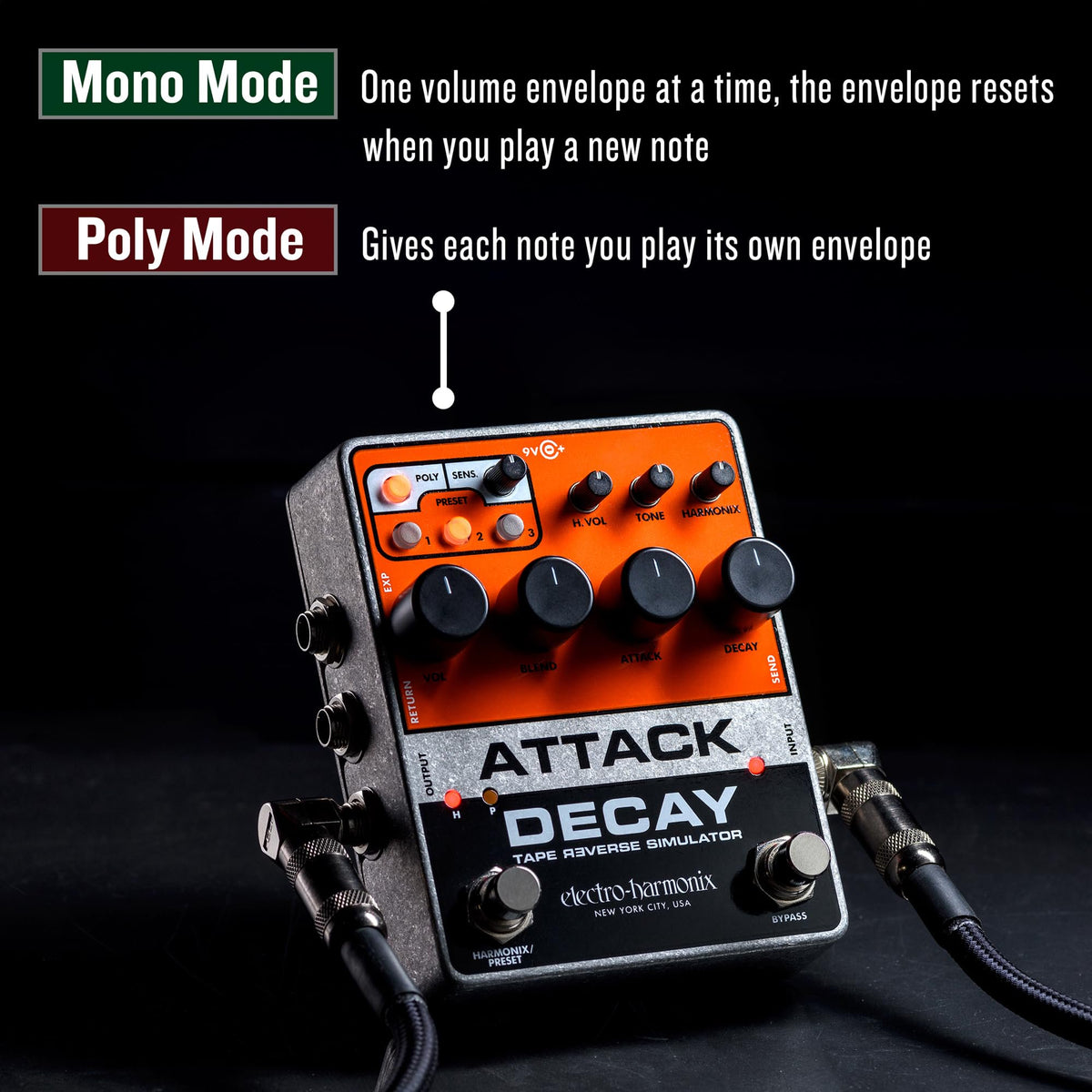 Electro-Harmonix Attack Decay Tape Reverse Simulator Pedal