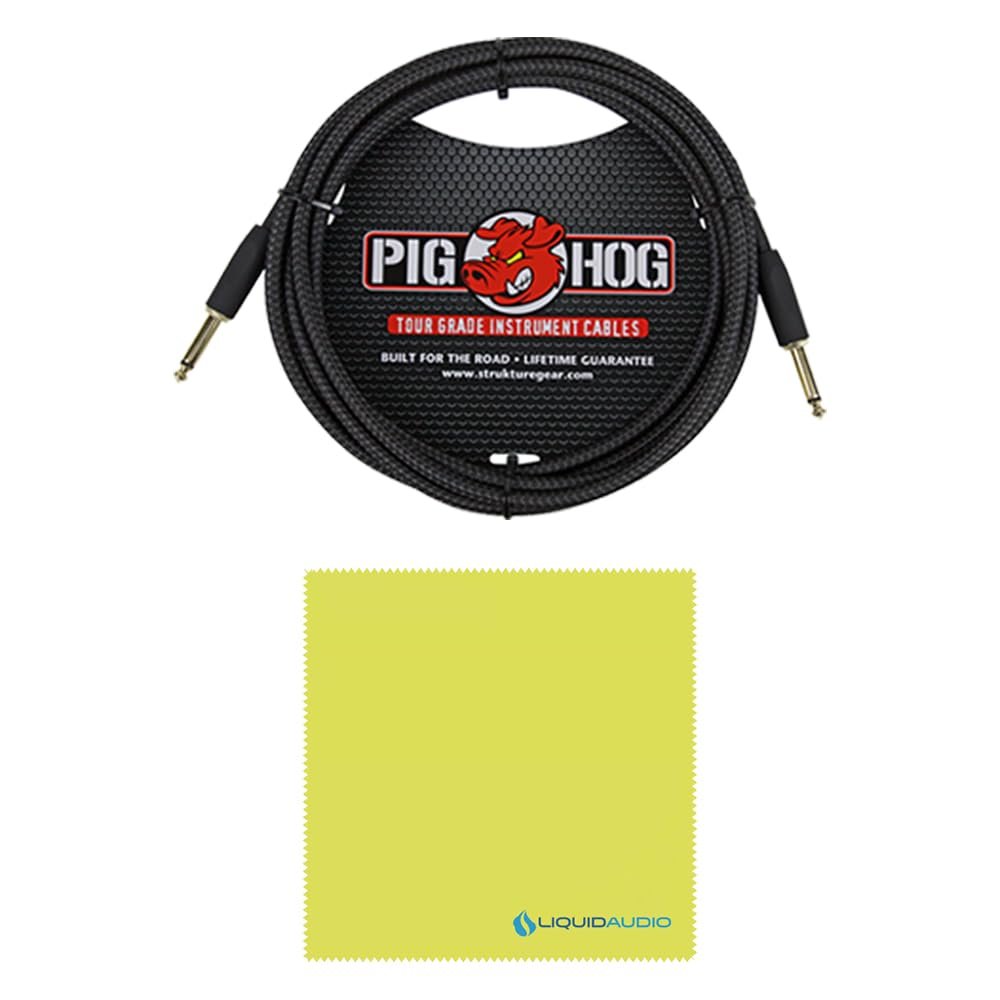 Boss WL-50 Guitar Wireless System Bundle with 10ft Pig Hog Black Woven Instrument Cable and Instrument Polishing Cloth - Compact Wireless Solution for Guitarists
