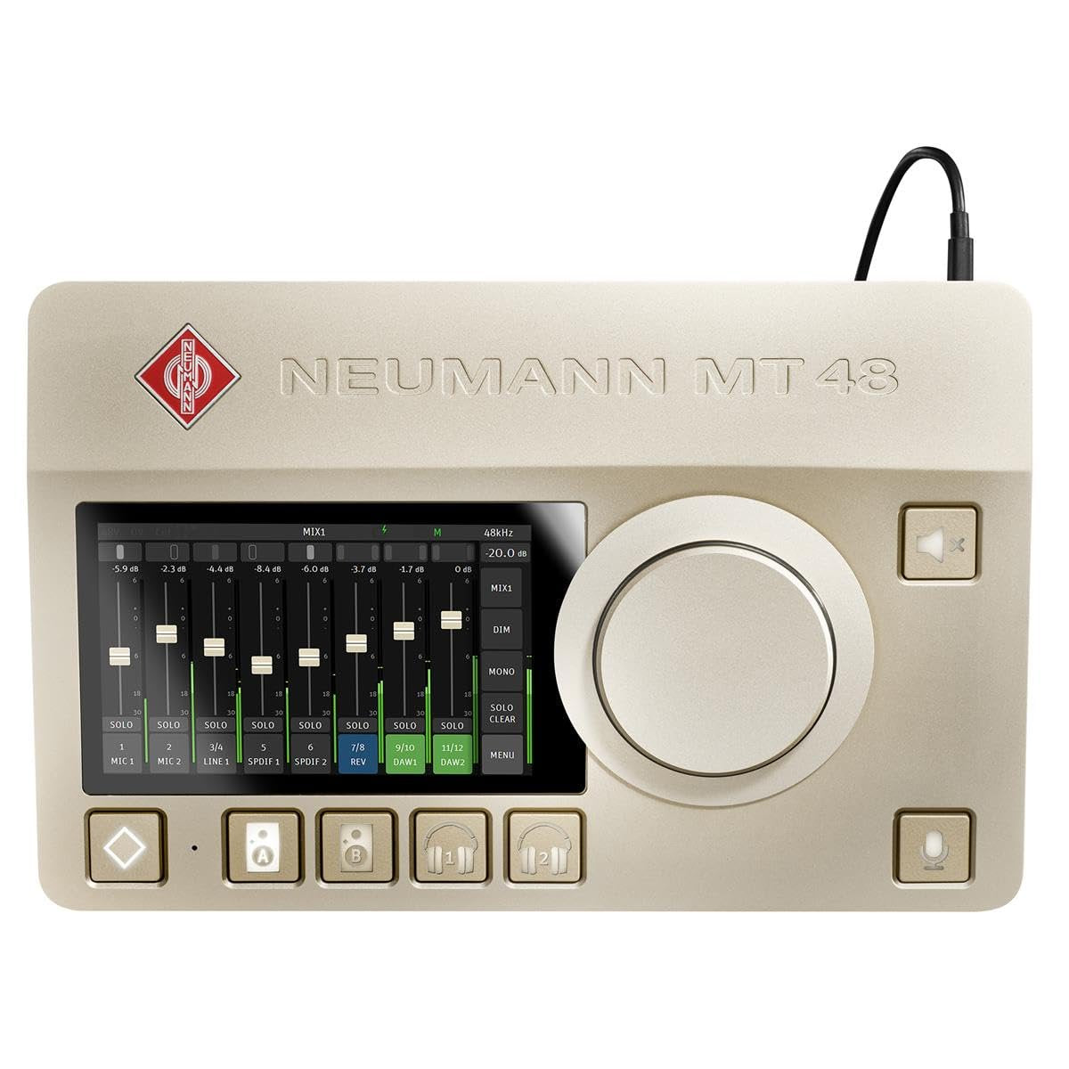 Neumann MT 48 US - Premium USB-C Audio Interface with Touchscreen Control, AES67, MIDI Interface, & ADAT/S/PDIF Expansion Connectivity