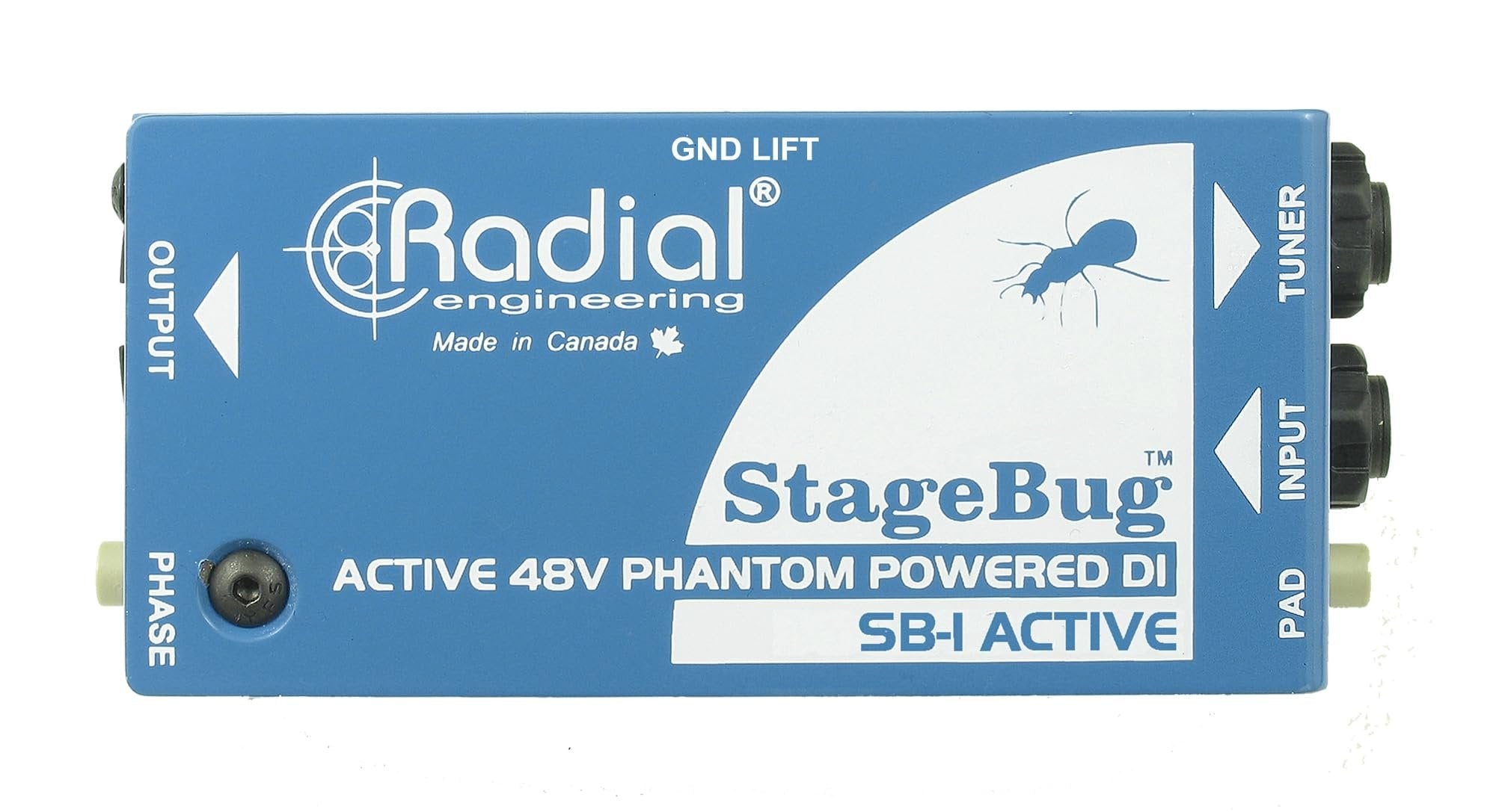 Radial Engineering StageBug SB-1 Compact Active DI Bundle w/Pig Hog PCH10BK "Black Woven" Instrument Cable and Liquid Audio Polishing Cloth