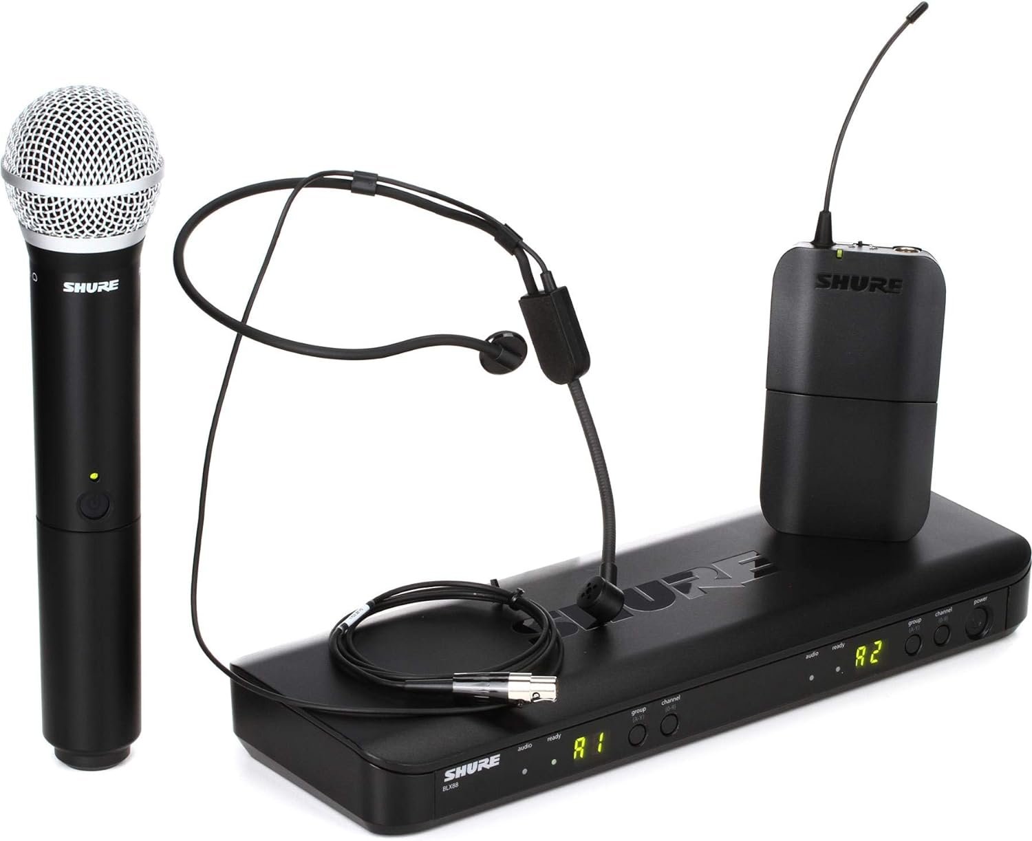 Shure BLX1288/P31 UHF Wireless Microphone System – Handheld & Headset, Multiple Bands