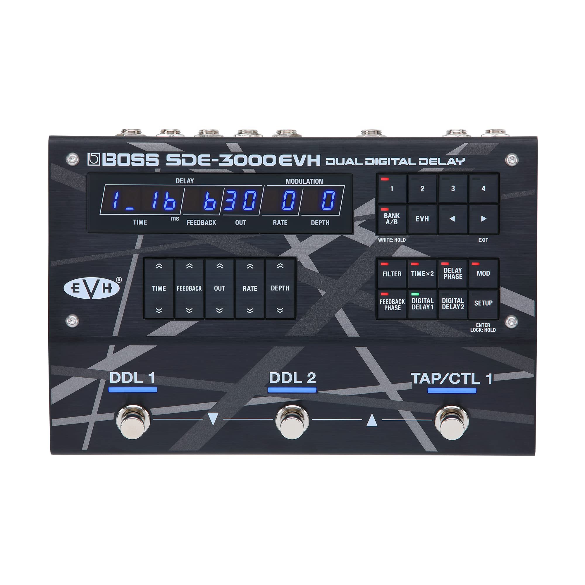 BOSS SDE-3000EVH Special Edition Eddie Van Halen Dual Digital Delay Pedal | 8 Authentic EVH Presets | 2 Built-In SDE-3000 Delay Pedals | Replicate Eddie’s Wet/Dry/Wet Rig with Versatile Connectivity