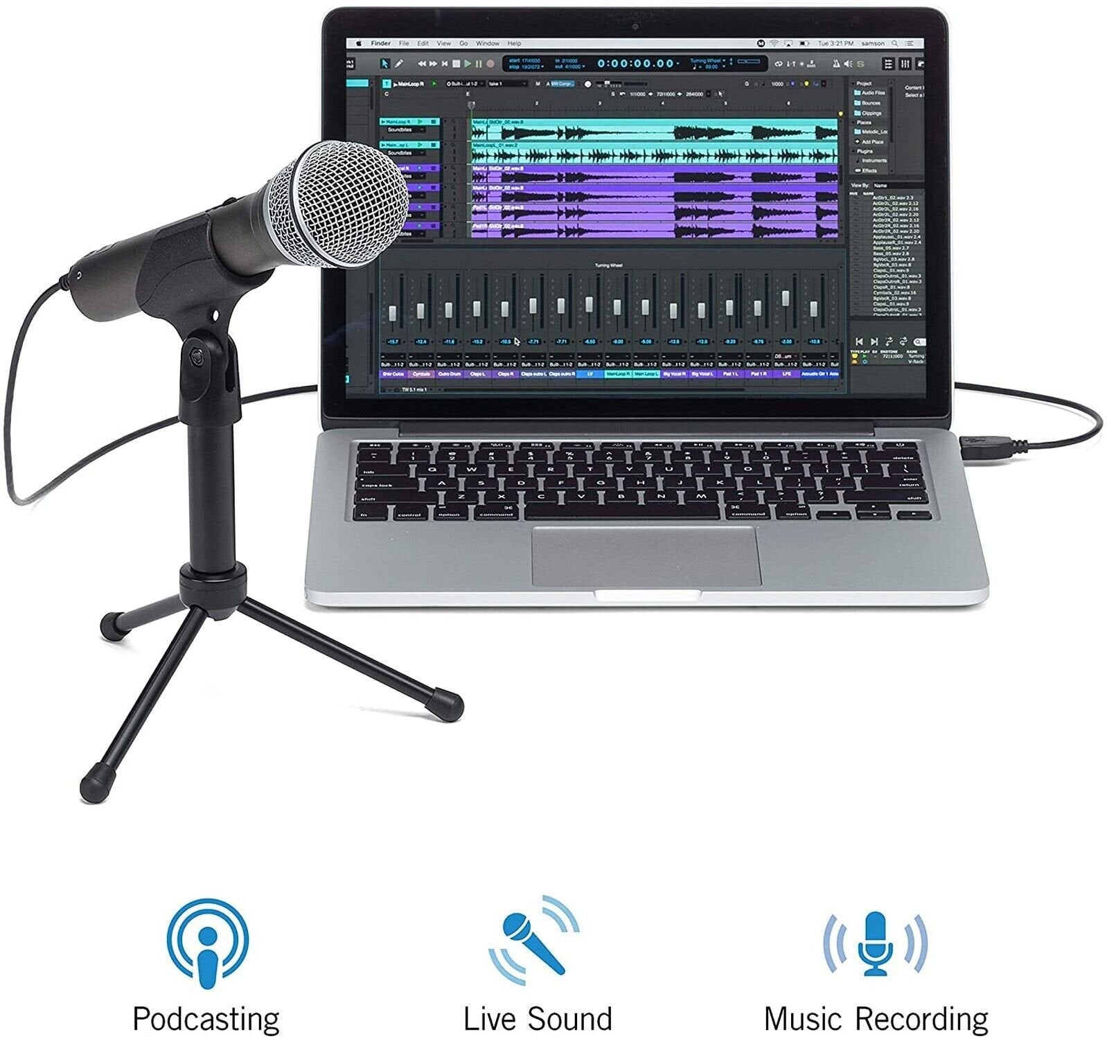 Samson Technologies Q2U USB/XLR Dynamic Microphone Recording and Podcasting P...