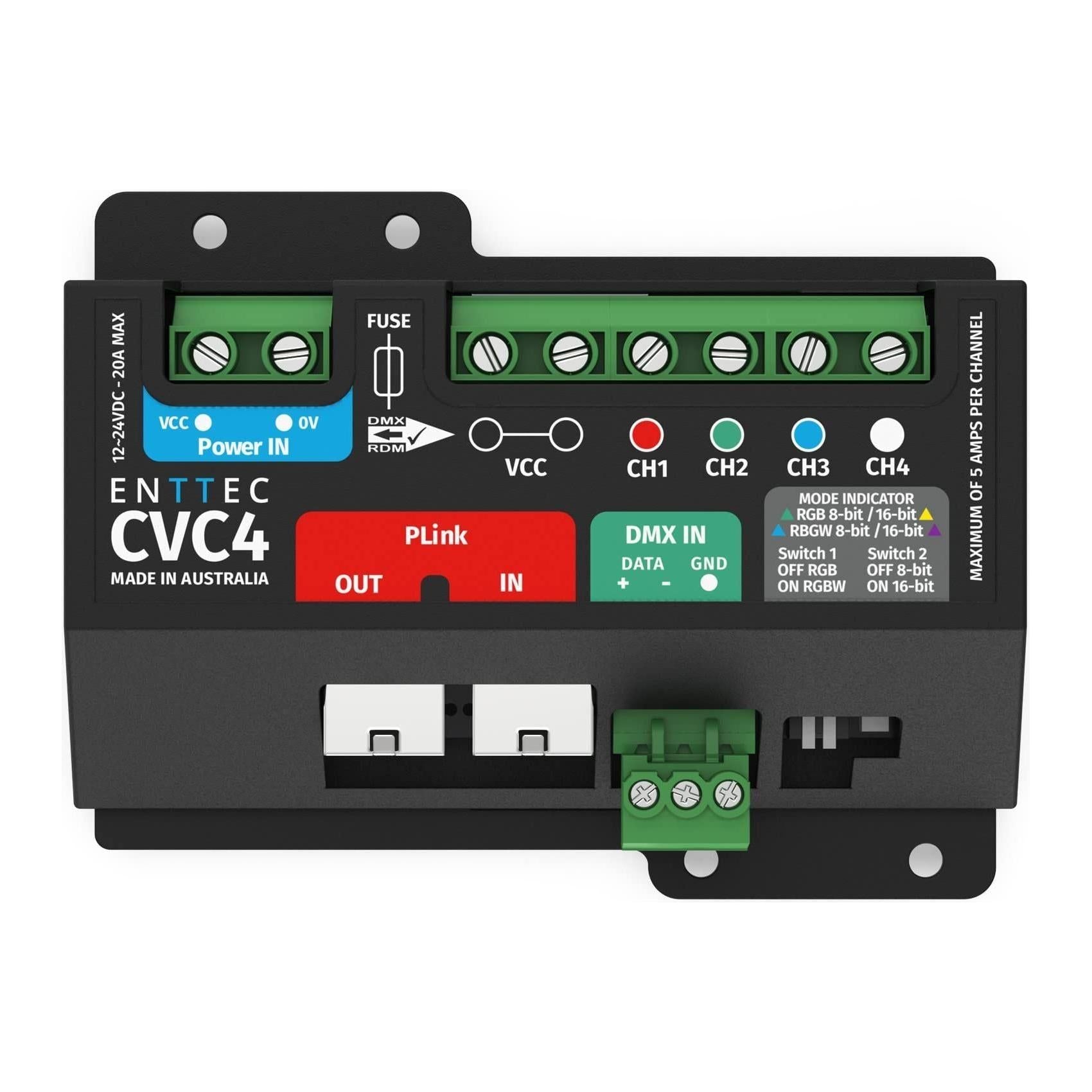 ENTTEC CVC4 73926 4-Channel Installation-Grade Constant Voltage LED Dimmer