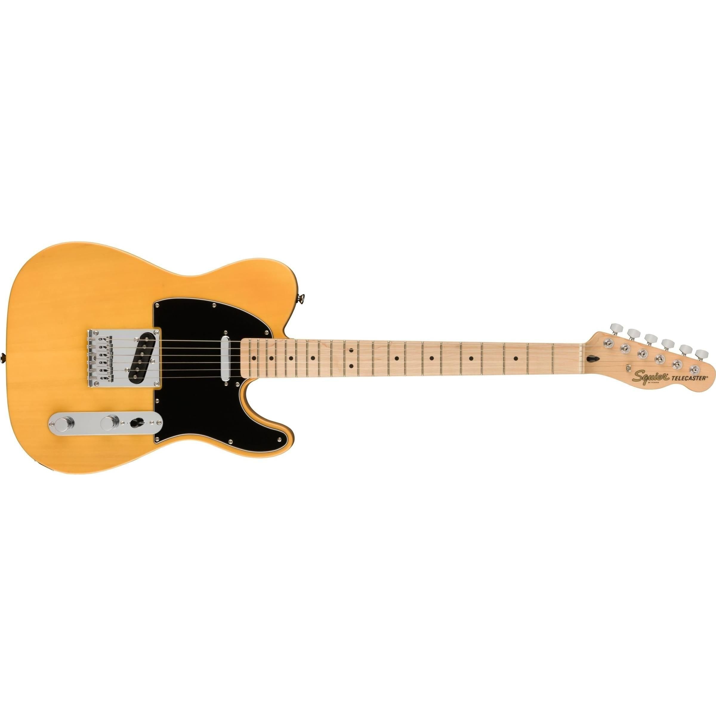 Squier® Affinity Series Telecaster, Maple Fingerboard, Butterscotch Blonde Bundle w/ 12-Pack Guitar Picks & Liquid Audio Polishing Cloth