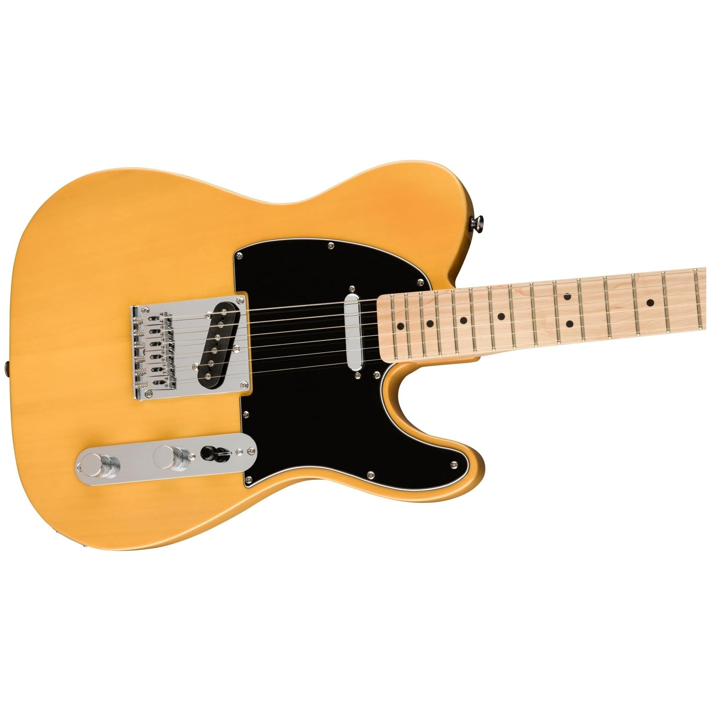 Squier® Affinity Series Telecaster, Maple Fingerboard, Butterscotch Blonde Bundle w/ 12-Pack Guitar Picks & Liquid Audio Polishing Cloth