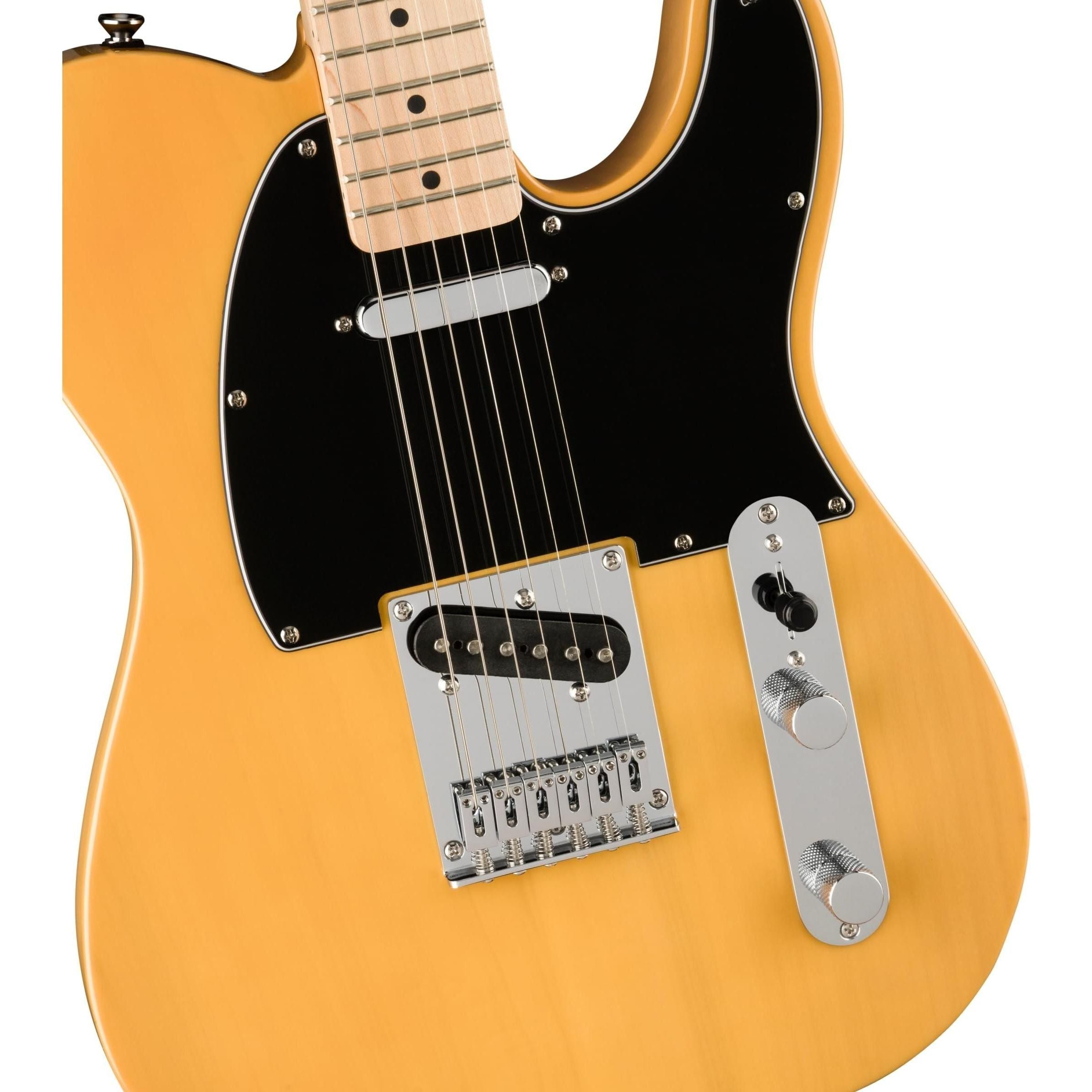 Squier® Affinity Series Telecaster, Maple Fingerboard, Butterscotch Blonde Bundle w/ 12-Pack Guitar Picks & Liquid Audio Polishing Cloth