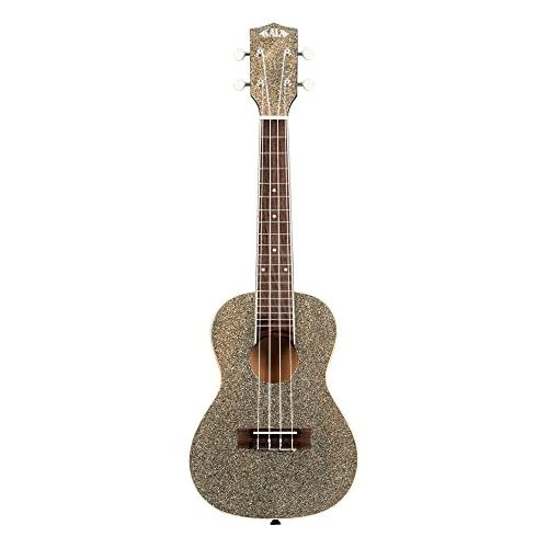 Kala Brand Music Co Sparkle Collection, 4-String Ukulele, Right, Black, Concert (KA-SPRK