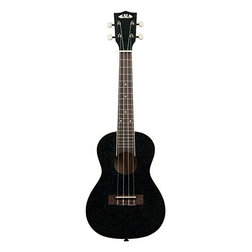 Kala Brand Music Co Sparkle Collection, 4-String Ukulele, Right, Black, Concert (KA-SPRK