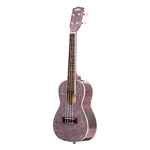 Kala Brand Music Co Sparkle Collection, 4-String Ukulele, Right, Black, Concert (KA-SPRK