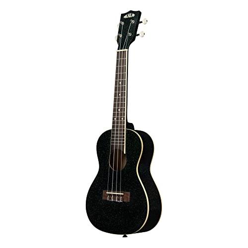 Kala Brand Music Co Sparkle Collection, 4-String Ukulele, Right, Black, Concert (KA-SPRK