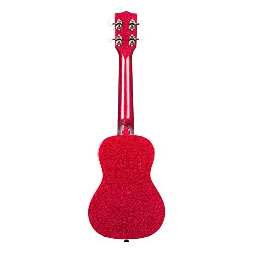 Kala Brand Music Co Sparkle Collection, 4-String Ukulele, Right, Black, Concert (KA-SPRK