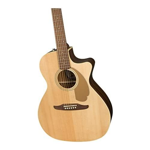 Fender Newporter Player Acoustic Guitar, with 2-Year Warranty, Natural, Walnut Fingerboard