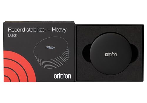 Ortofon Heavy Record Stabilizer Weight with Protective Felt Pad - 350g Aluminum Weight for Vinyl Playback - Stylish Matte Finish and Textured Wavegrip