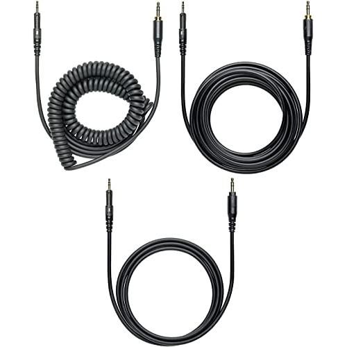 Audio-Technica ATH-M50X Professional Studio Monitor Headphones Bundle with Detachable Cables, Extension Cable, Carrying Pouch, and Polishing Cloth