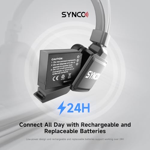 SYNCO XTALK PRO Wireless Intercom Headset System 2.4 GHz 1640feet/500 Meter Long Distance Range Communication Headset for Live Show Stage Performance Movie Shoot