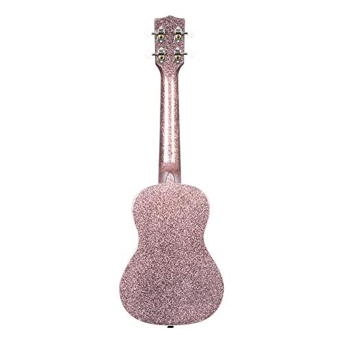 Kala Brand Music Co Sparkle Collection, 4-String Ukulele, Right, Black, Concert (KA-SPRK