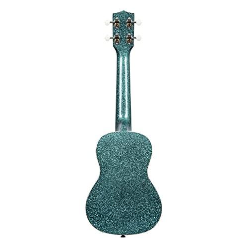 Kala Brand Music Co Sparkle Collection, 4-String Ukulele, Right, Black, Concert (KA-SPRK