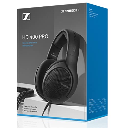 Sennheiser HD 400 PRO Open Back Dynamic Headphones for Studio, Mixing, Video, Audio Production, Twitch, High Definition Music Listening, Removable 1/8” Cable w ¼” Adaptor