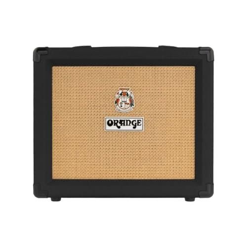 Orange Crush20 Black 20 Watt Guitar Amplifier Combo Bundle w/Pig Hog PCH10BK Black Woven Instrument Cable, 12X Guitar Picks and Liquid Audio Polishing Cloth