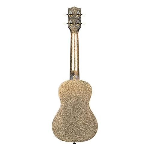 Kala Brand Music Co Sparkle Collection, 4-String Ukulele, Right, Black, Concert (KA-SPRK