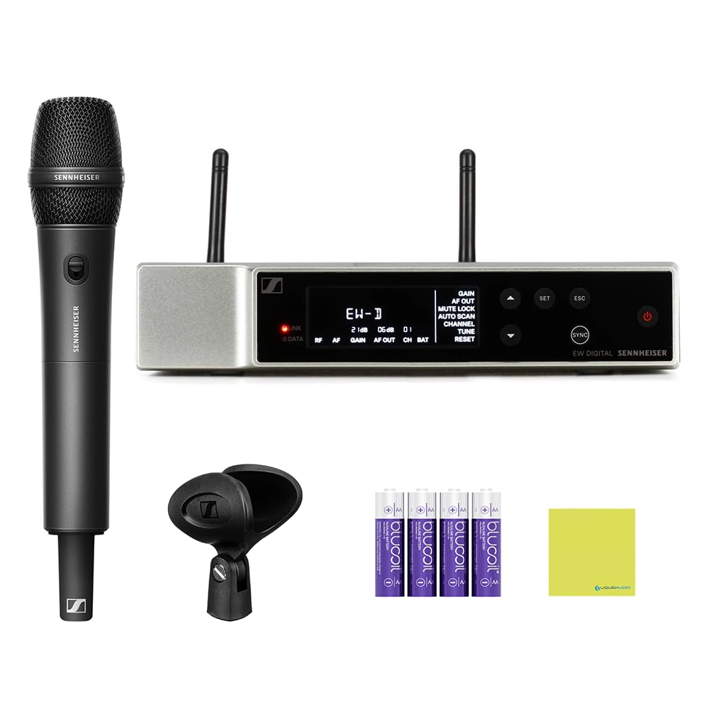 Liquid Audio Sennheiser EW-D 835-S Set (R4-9) Wireless Handheld Microphone System Bundle w/ 4-Pack Blucoil AA Batteries Polishing Cloth