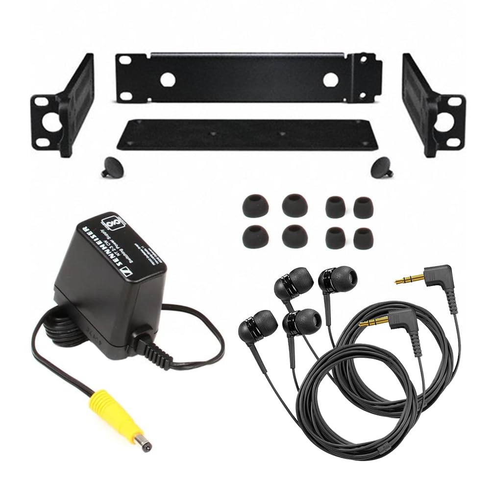 Liquid Audio Sennheiser ew IEM G4-Twin-A Wireless in-Ear Monitoring System Bundle w/Pig Hog PHM10 8mm Mic Cable, 4-Pack Blucoil AA Batteries Polishing Cloth