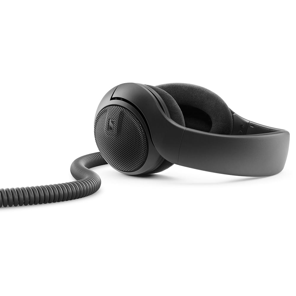 Liquid Audio Sennheiser HD 400 PRO Open-Back Dynamic Headphones in Black, Bundle w/Pig Hog PHX14-25 1/4" Headphone Extension Cable Polishing Cloth