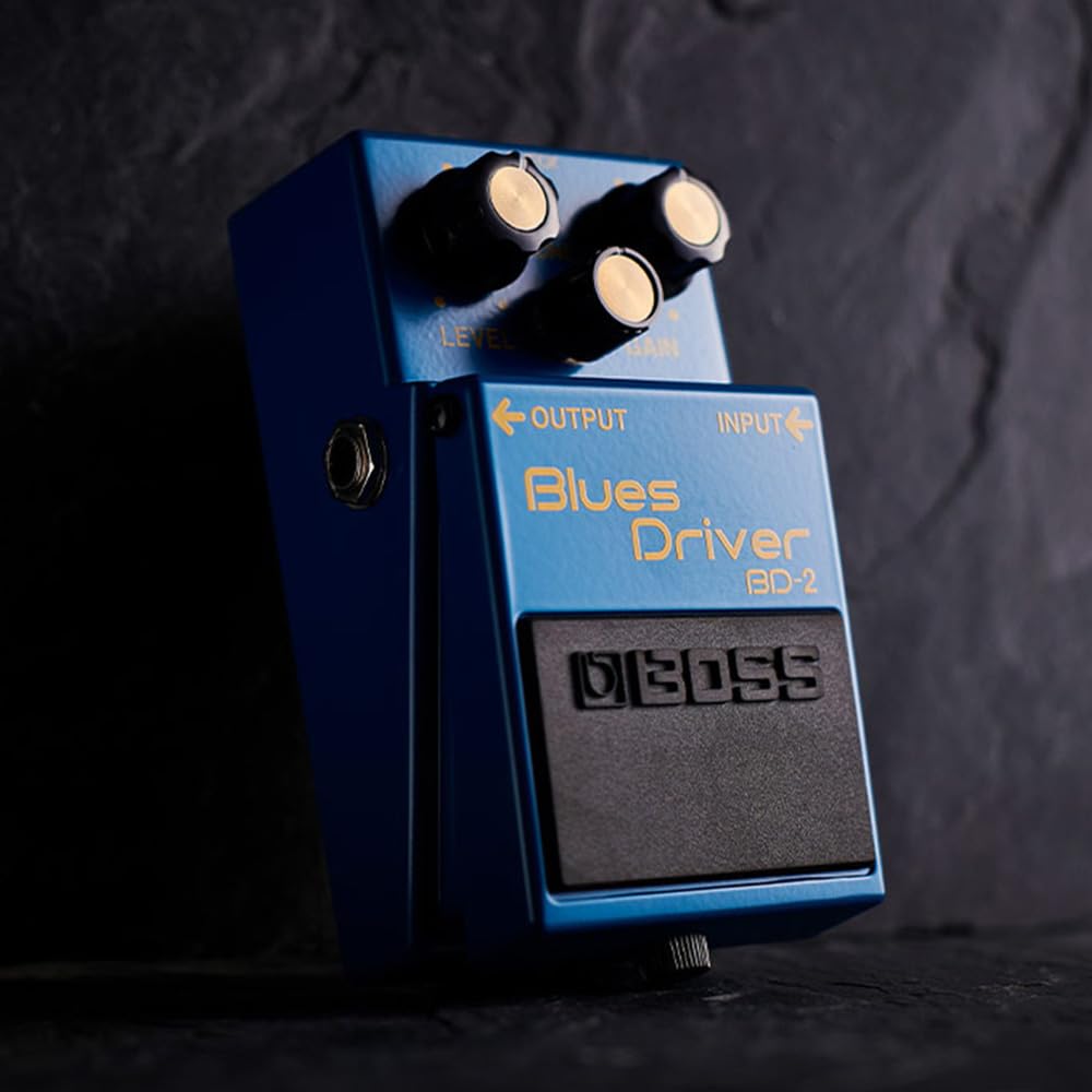 Boss BD-2 Blues Driver Guitar Effects Pedal Bundle with Boss DS-1 Distortion Pedal, 2 Strukture 6" Right Angle Patch Cables, 12 Guitar Picks & Polishing Cloth – Classic Tone & Versatility