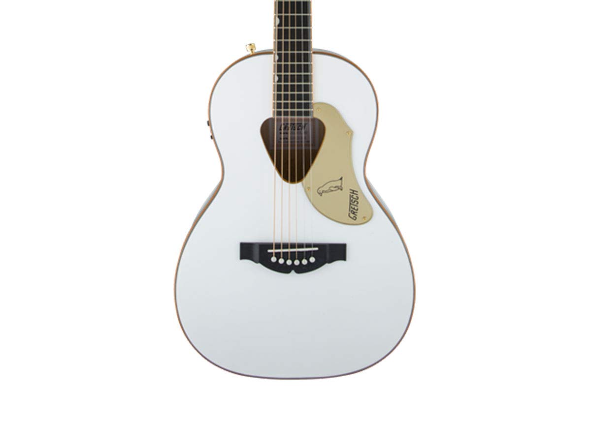 Gretsch G5021E Rancher Penguin Parlor Acoustic/Electric 6-String Guitar with 12-Inch Radius Laurel Fingerboard for Live Performances (Right-Handed, White)