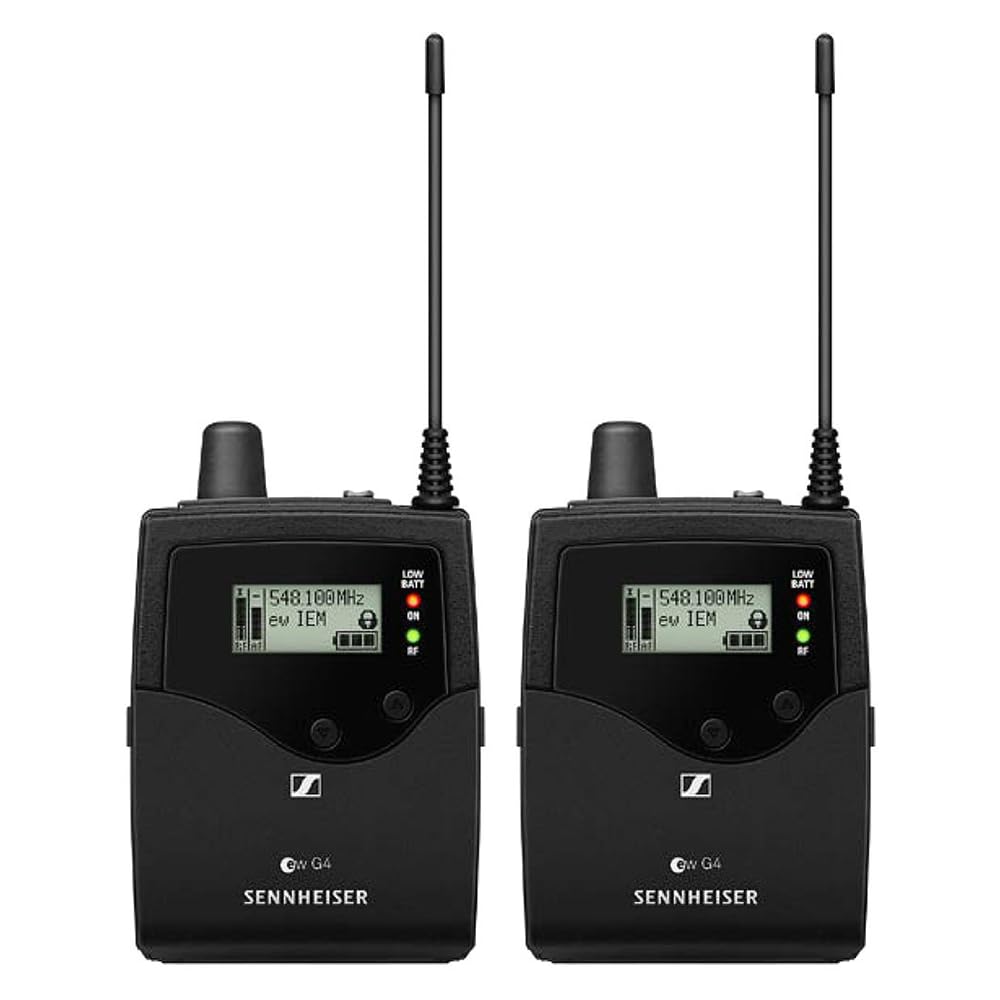 Liquid Audio Sennheiser ew IEM G4-Twin-A Wireless in-Ear Monitoring System Bundle w/Pig Hog PHM10 8mm Mic Cable, 4-Pack Blucoil AA Batteries Polishing Cloth