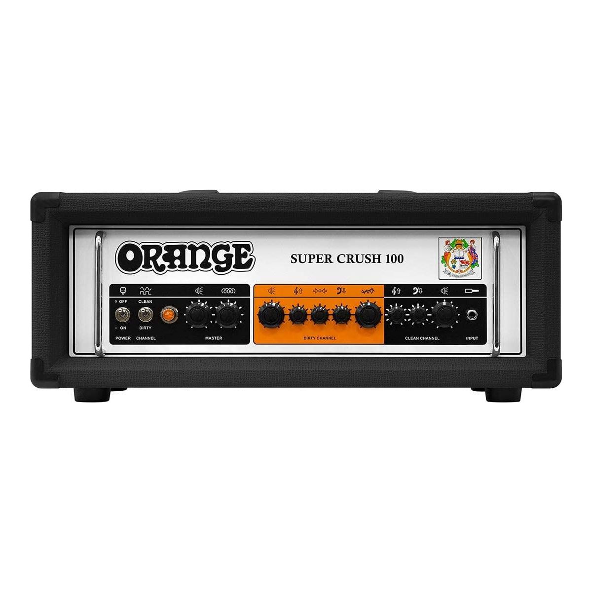Orange Super Crush 100-100-watt Solid-state Head, Black