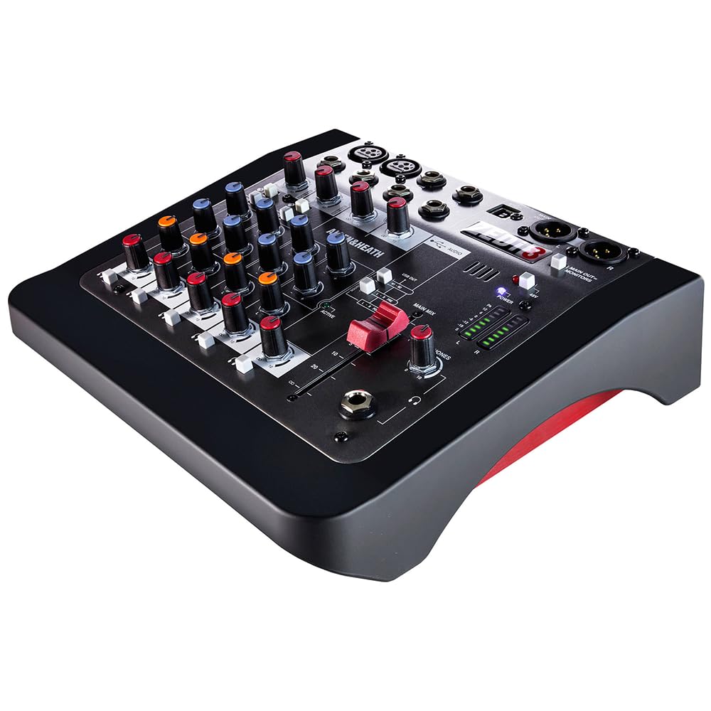 Allen & Heath ZEDi-8 Hybrid Compact Mixer/USB Interface Bundle w/ 2-Pack Pig Hog PHM10 8mm Mic Cable and Liquid Audio Polishing Cloth