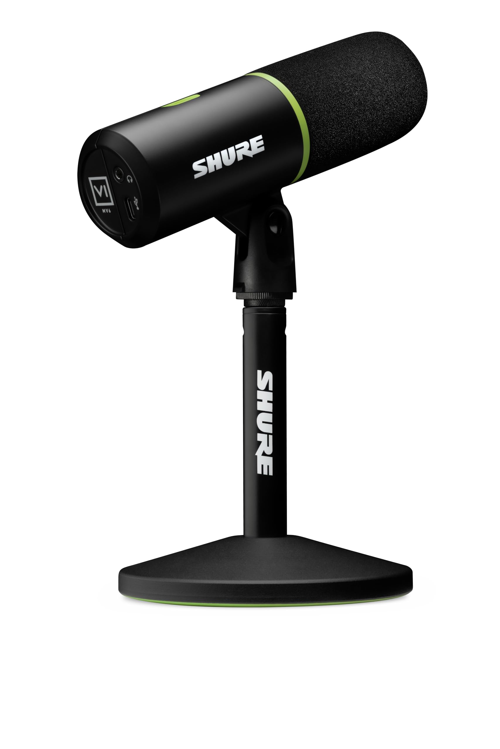 Shure MV6 Gaming Microphone, Dynamic USB PC Mic for Video Games & Streaming - Desktop Stand, Background Noise Cancellation, Tap-to-Mute & 3.5mm Output for Real-Time Headphone Monitoring