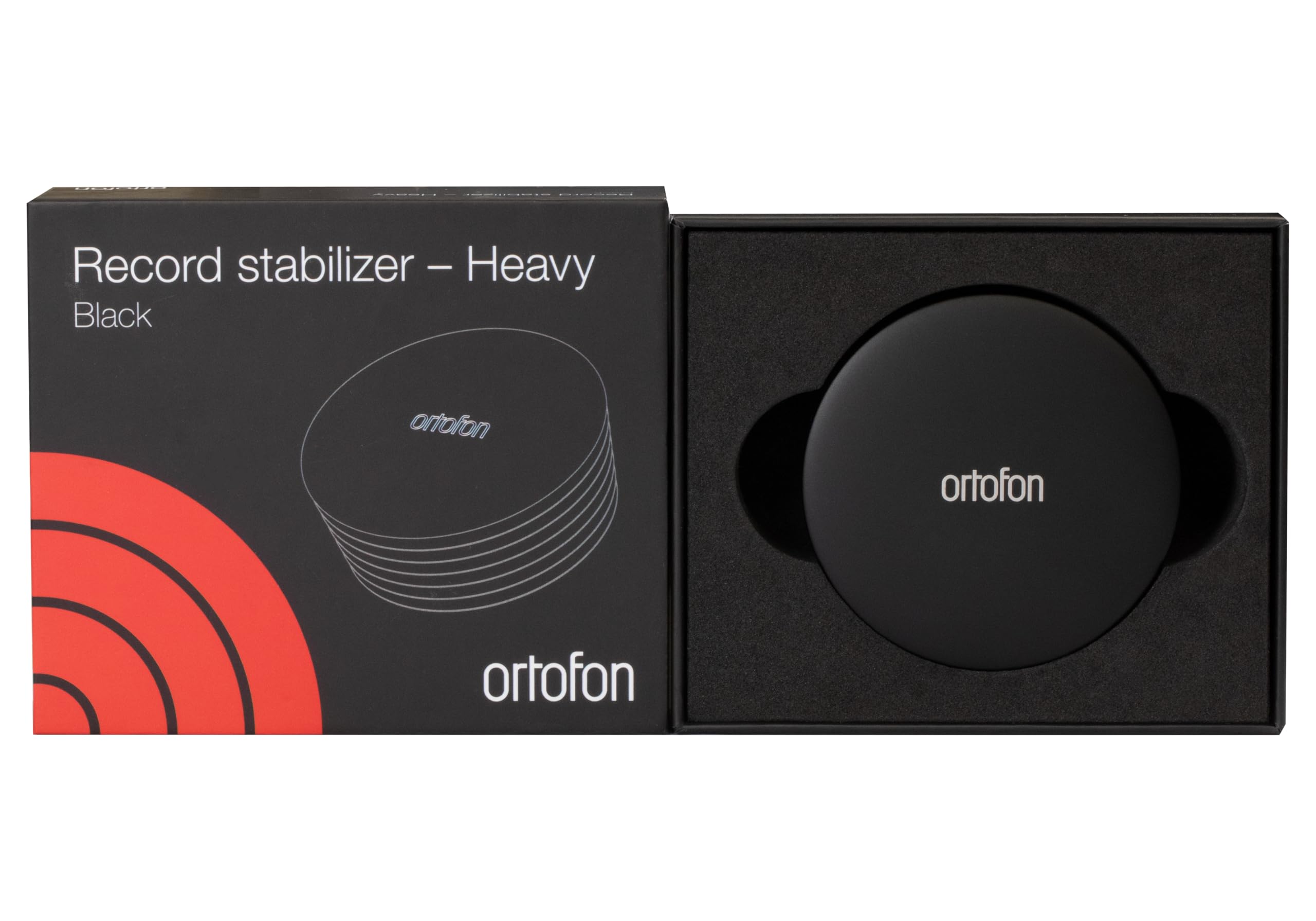 Ortofon Heavy Record Stabilizer Weight with Protective Felt Pad - 350g Aluminum Weight for Vinyl Playback - Stylish Matte Finish and Textured Wavegrip