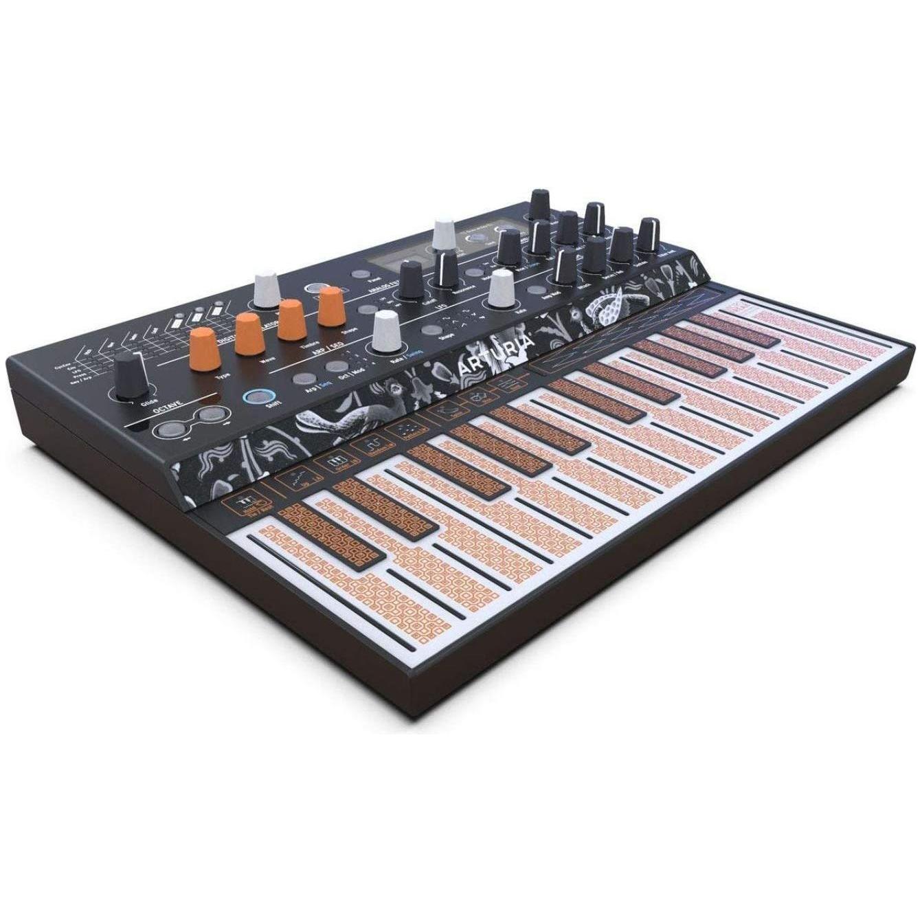 Arturia MICROFREAK Synthesizer Vocoder Keyboard BUNDLE with Arturia Gooseneck Mic, 6ft Pig Hog MIDI Cable, Power Adapter, 2X MIDI Adapters & Polishing Cloth - Analog Synth, Synthesizer & Workstation Keyboards