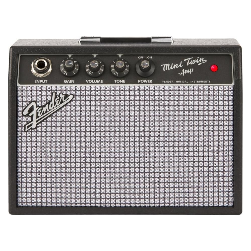 Fender Mini Guitar Amp - Mini '65 Twin Amp (Black) Bundle with 12x Fender Guitar Picks and Liquid Audio Instrument Polishing Cloth - Mini Amp for Electric Guitar, Electric Guitar Amplifier